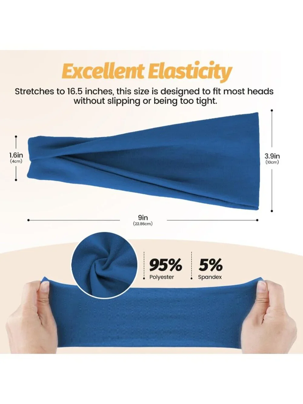 Women Wide Elastic 6 Pack Headbands Stretchy Sports Sweatbands Hair Accessories